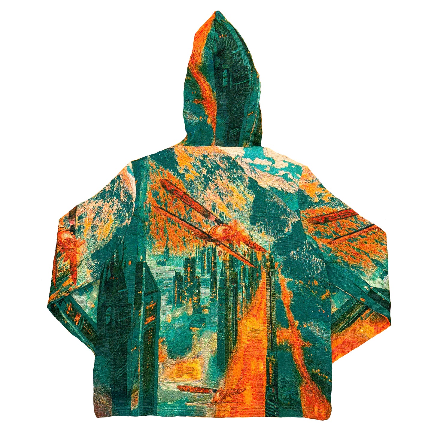 “NEW ADVENTURES” JACQUARD HOODIE /GREEN