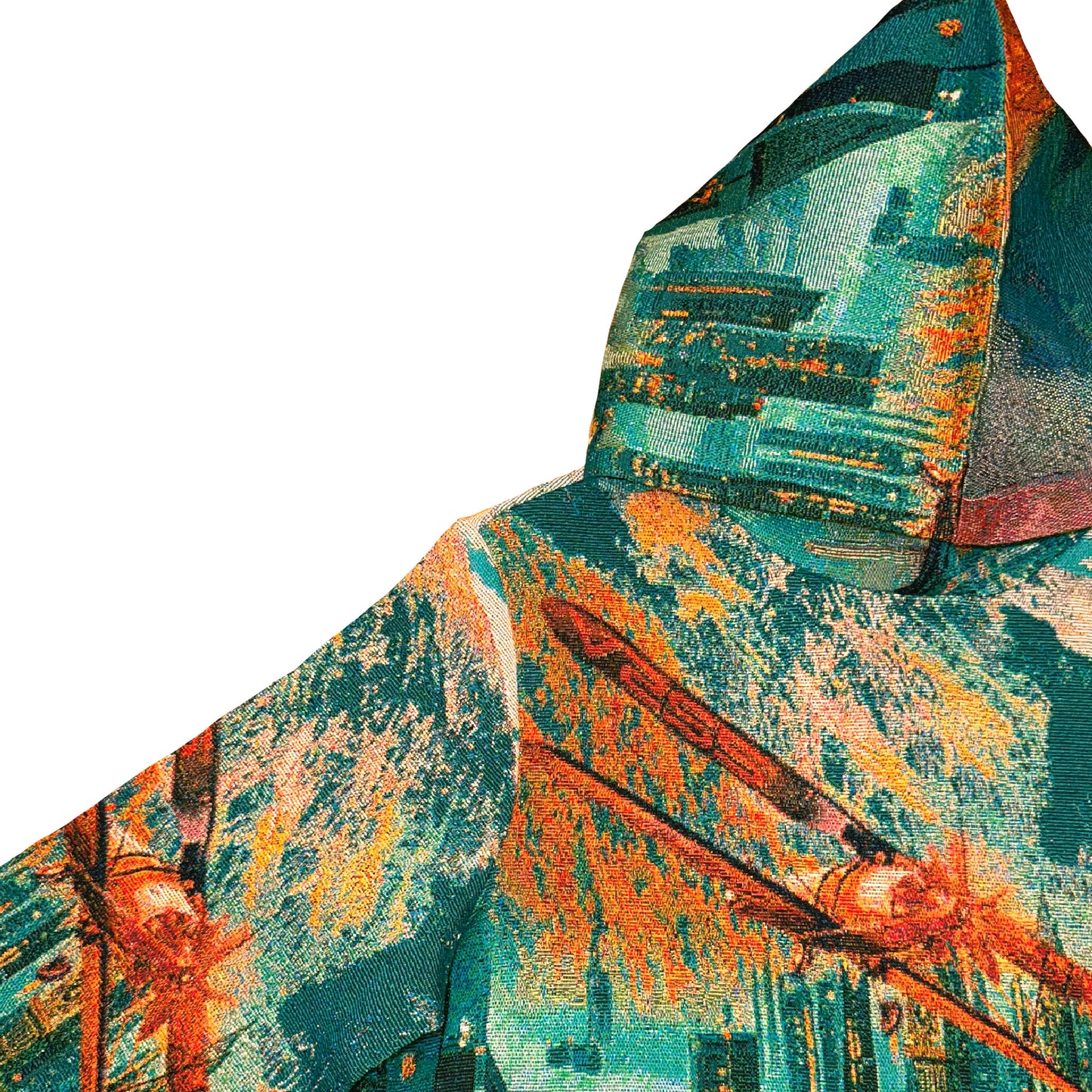 “NEW ADVENTURES” JACQUARD HOODIE /GREEN