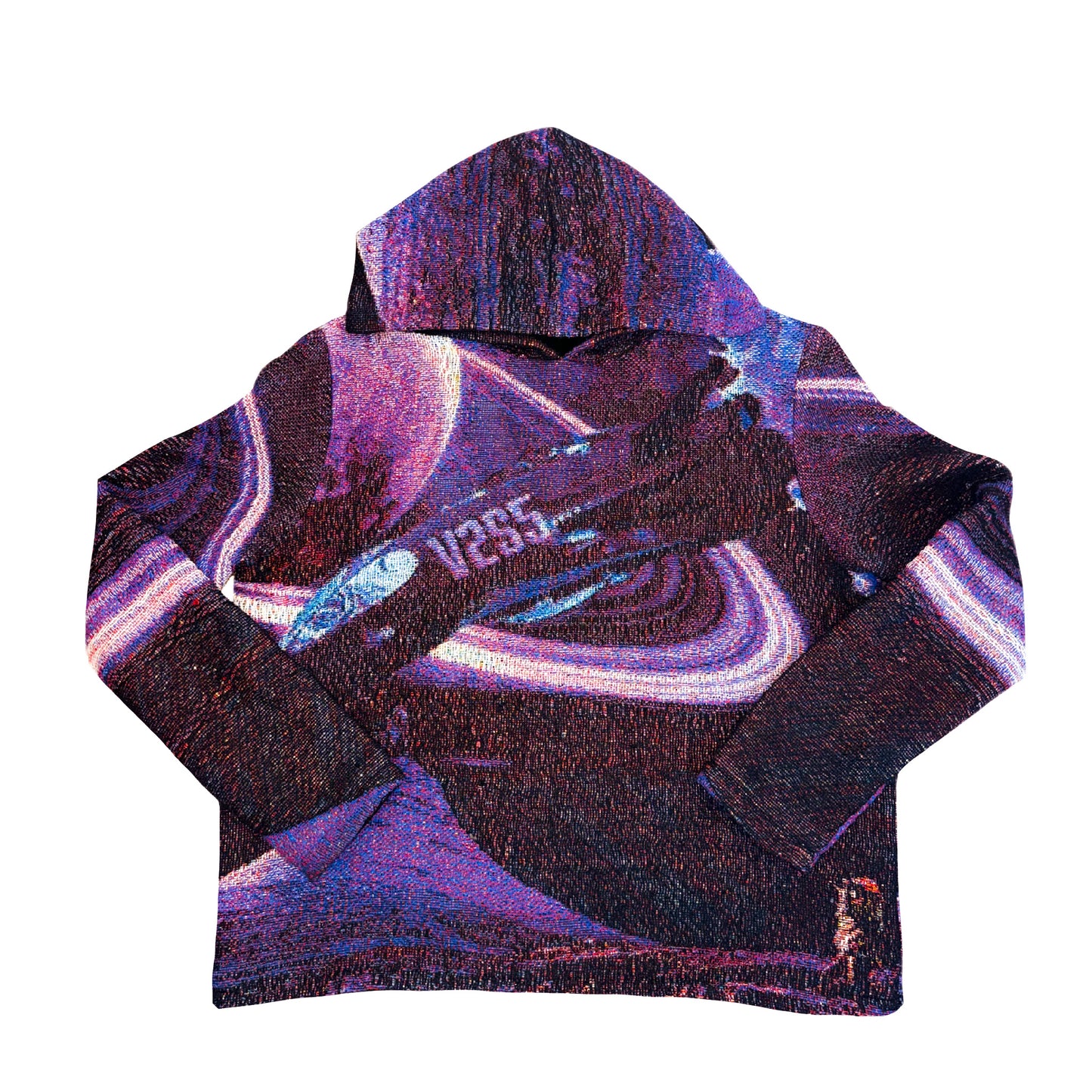 "BE AMBITIOUS" TAPESTRY HOODIE /PURPLE