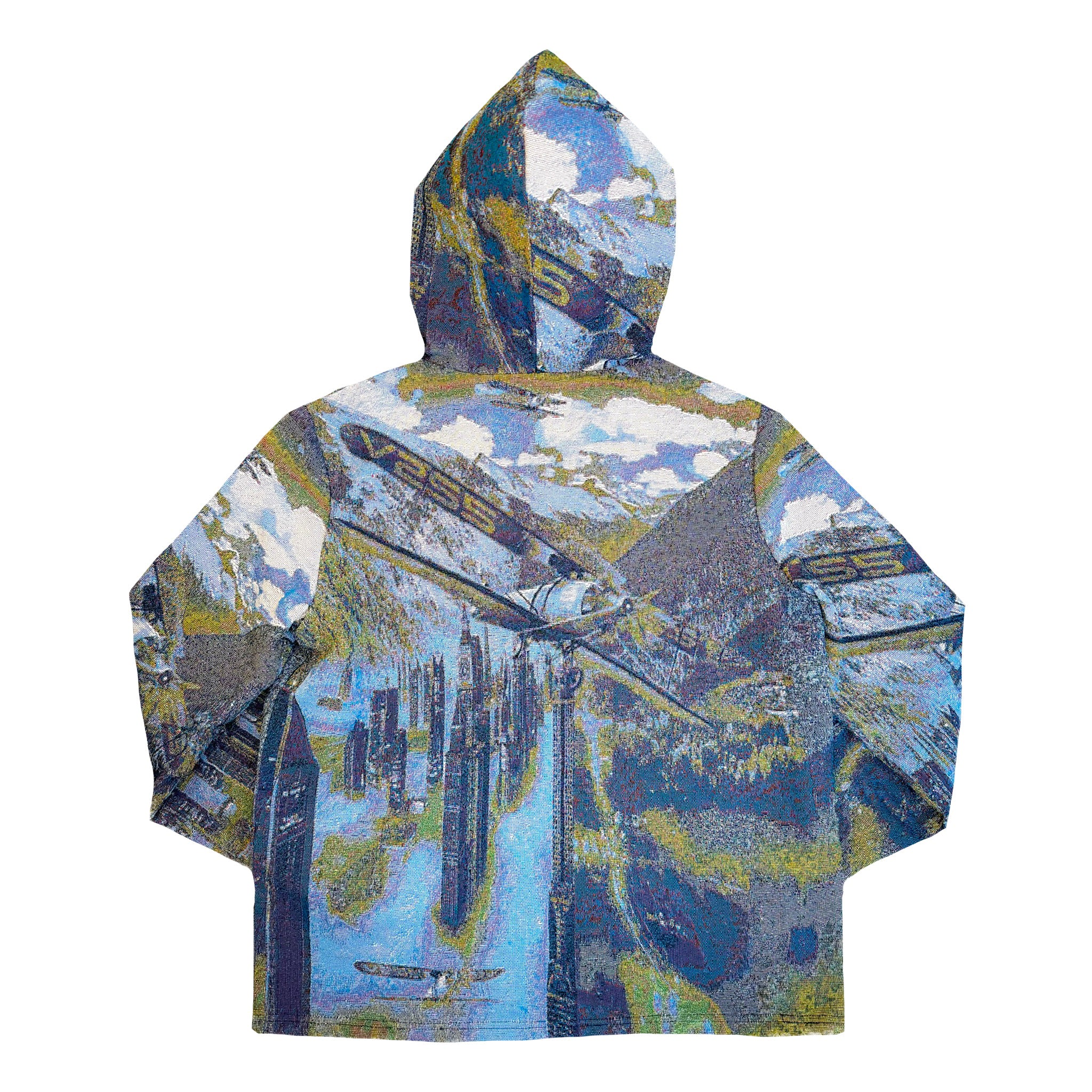 “NEW ADVENTURES” JACQUARD HOODIE/GREY