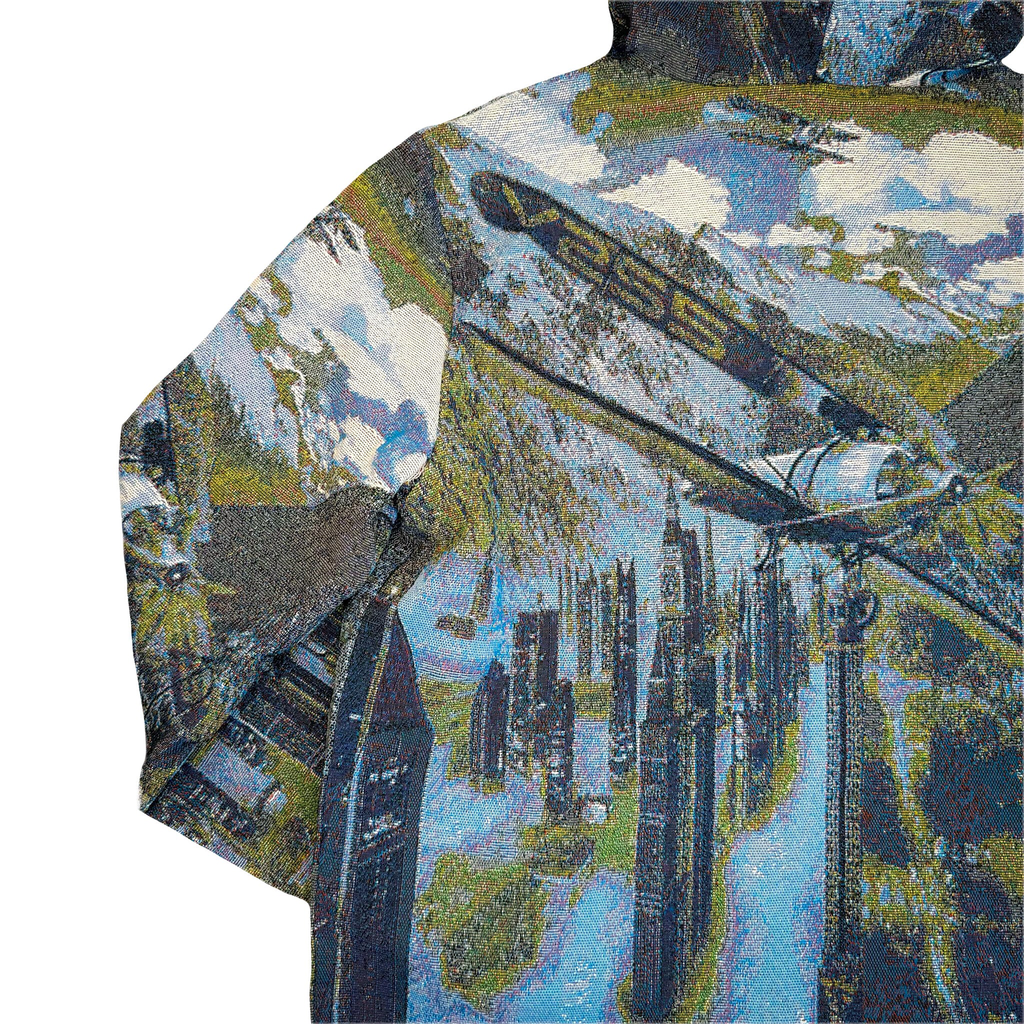 “NEW ADVENTURES” JACQUARD HOODIE/GREY