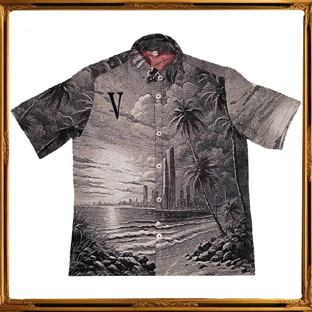 “V-CITY” JACQUARD SHIRTS /BLACK